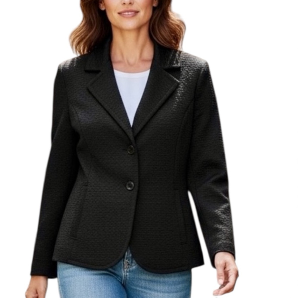 Chico's Textured Black Blazer size‎ 6-8